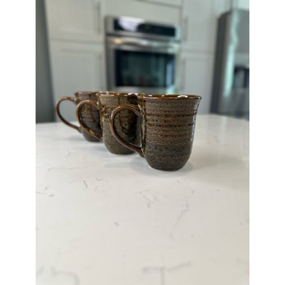 Jaclyn Smith Today Series Mottled Brown Pattern Coffee Mugs Set of 2 - Picture 4 of 10